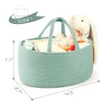 Maliton Diaper Caddy Organizer for Baby Boy- Cotton Rope Diaper Caddy, Diaper Organizer for Changing Table, Nursery Storage Caddy, Newborn Baby Must Have Items - Image 3